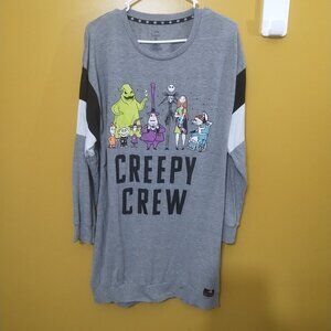 Disney's Nightmare Before Christmas "Creepy Crew" Long Sleeve Tunic L Halloween